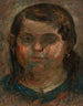 Cabeza de una niña pequeña con vestido azul - Tadeusz Makowski — vista de la obra