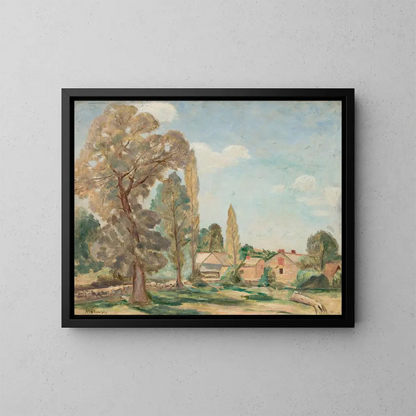 Paisaje rural con árboles - Tadeusz Makowski — cuadro enmarcado en la pared