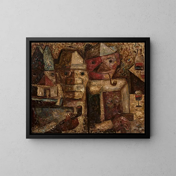 La Buvette - Tadeusz Makowski — cuadro enmarcado en la pared