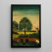 Paisaje con molino de viento y puente - Tadeusz Makowski — cuadro enmarcado en la pared