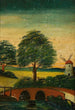 Paisaje con molino de viento y puente - Tadeusz Makowski — vista de la obra