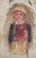 Niña con suéter rojo - Tadeusz Makowski — vista de la obra