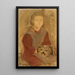 Niña con un perro - Tadeusz Makowski — cuadro enmarcado en la pared