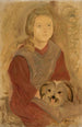 Niña con un perro - Tadeusz Makowski — vista de la obra