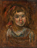 Little girl with a red ribbon - Tadeusz Makowski — artwork view