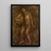 Joven mujer desnuda con una cesta de manzanas - Tadeusz Makowski — cuadro enmarcado en la pared