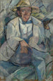 Retrato de un hombre con sombrero blanco - Tadeusz Makowski — vista de la obra