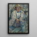 Retrato de un hombre con sombrero blanco - Tadeusz Makowski — cuadro enmarcado en la pared
