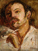 Portrait of a man smoking a pipe - Tadeusz Makowski — artwork view