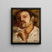 Portrait of a man smoking a pipe - Tadeusz Makowski — framed artwork on a wall