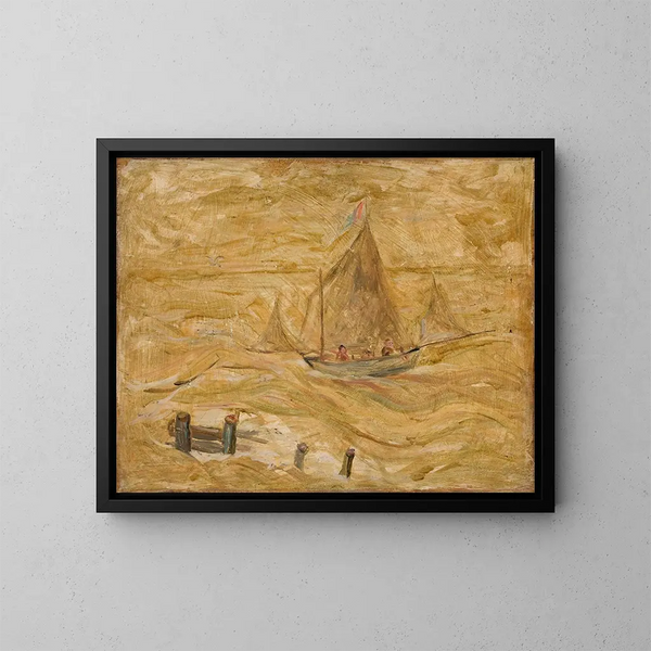 Barco a vela en el mar - Tadeusz Makowski — cuadro enmarcado en la pared