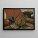 Pequeña casa con techo rojo - Tadeusz Makowski — cuadro enmarcado en la pared
