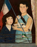 Two children with a French flag - Tadeusz Makowski — artwork view