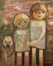 Deux enfants avec un chien - Tadeusz Makowski — artwork view