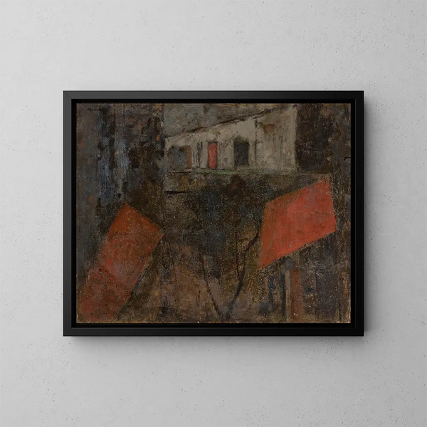 Rue - Tadeusz Makowski — cuadro enmarcado en la pared