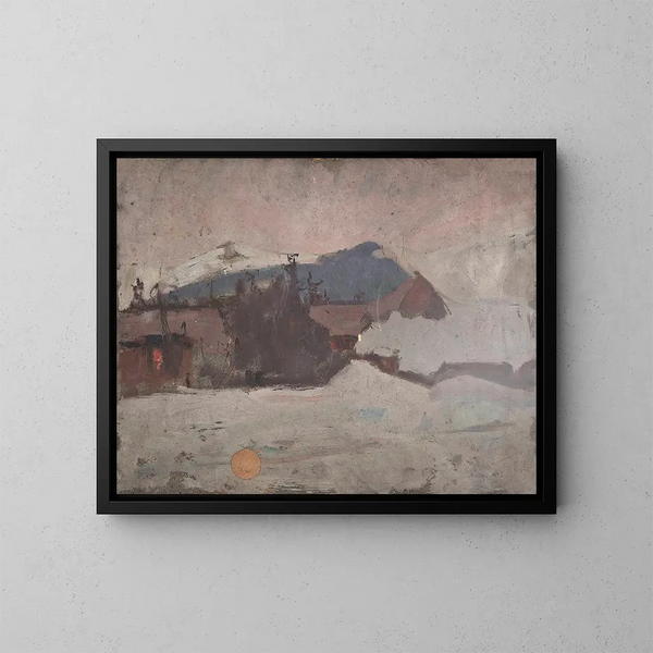 Paisaje de invierno - Tadeusz Makowski — cuadro enmarcado en la pared