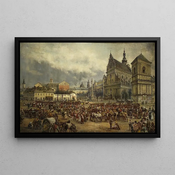 Tadeusz Rybkowski - Fair before Easter at the Bernardine square in Lviv in 1895.webp