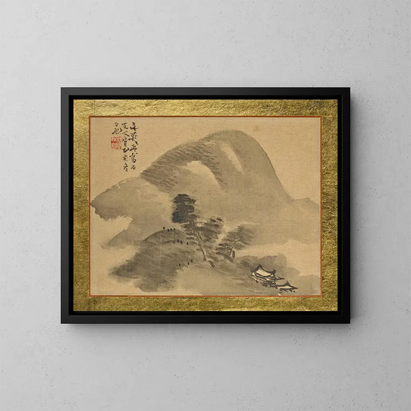 Paisaje de montaña - Tani Bunchō — cuadro enmarcado en la pared