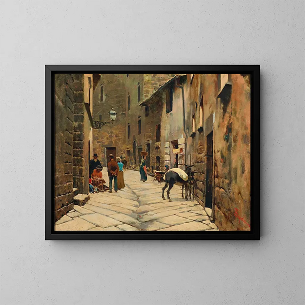 Piancastagnaio - Telemaco Signorini — framed artwork on a wall