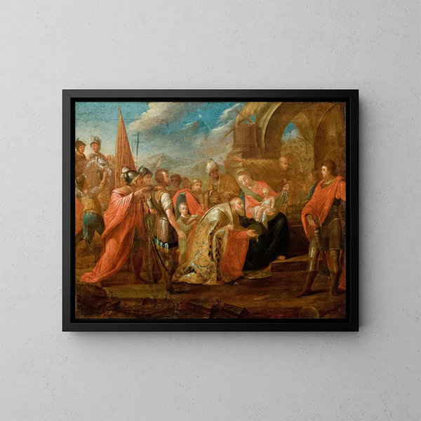 Adoración de los Reyes Magos - Teodor Baltazar Stachowicz — cuadro enmarcado en la pared