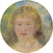 Cabeza de mujer Jeanne Samary - Pierre-Auguste Renoir — presentado en un interior
