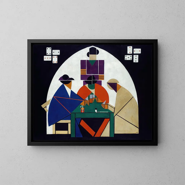 Les Joueurs de cartes - Theo van Doesburg — framed artwork on a wall