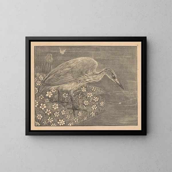 Announcement with heron for the series Animal Studies - Theo van Hoytema — framed artwork on a wall