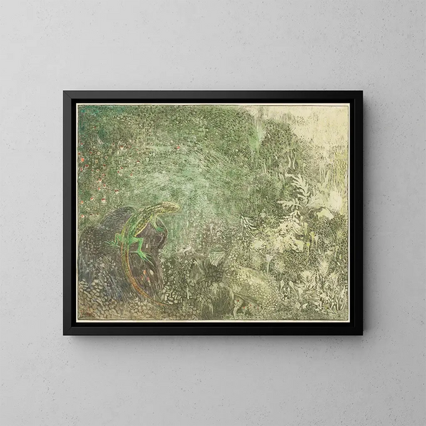 Heron on a rock - Theo van Hoytema — framed artwork on a wall