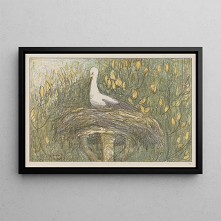 Theo van Hoytema - Ooievaar in nest.webp
