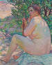 A la sombra del arbusto - Theo van Rysselberghe — vista de la obra