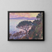 Pin de parasol cerca del mar Mediterráneo al atardecer - Theo van Rysselberghe — cuadro enmarcado en la pared