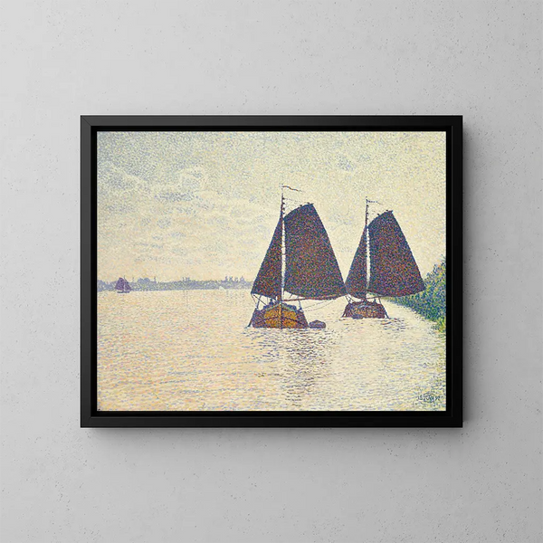 Pescadores en el Escalda - Theo van Rysselberghe — cuadro enmarcado en la pared