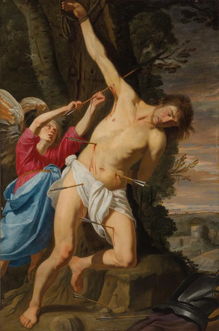 Theodoor Rombouts - Saint Sebastian healed by an angel.webp