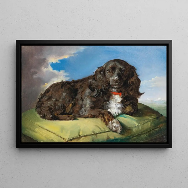 Theodor Petter - Cocker Spaniel auf grnem Polster liegend.webp
