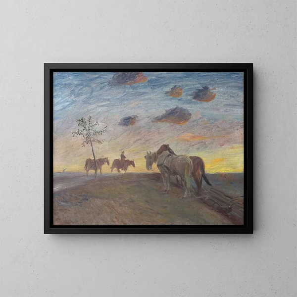 Paisaje de la tarde - Theodor Philipsen — cuadro enmarcado en la pared