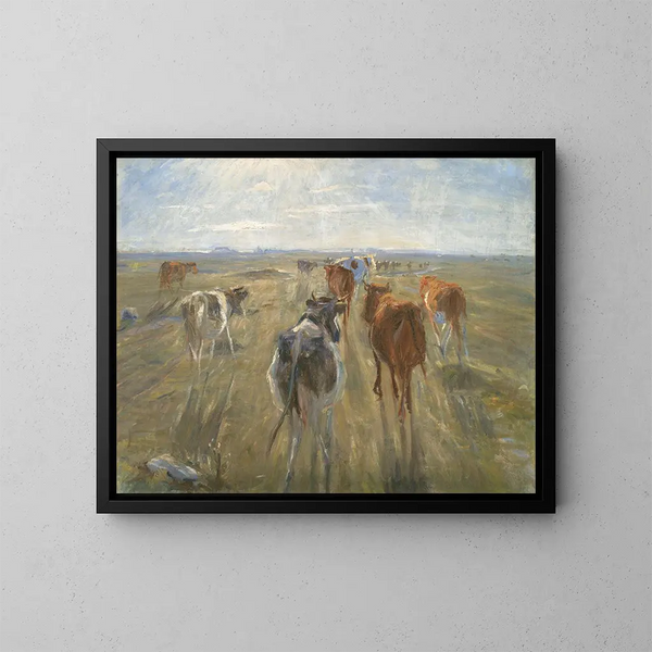 Ombres longues, bétail sur l'île de Saltholm - Theodor Philipsen — cuadro enmarcado en la pared
