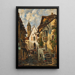 Theodor Von Hrmann - Dorfmotiv von Albeins bei Brixen Tirol.webp