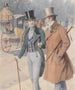 Dos caballeros en la avenida principal - Theodor Zasche — vista de la obra