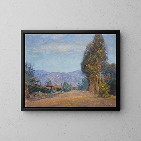 Colinas cerca de Redlands, California - Theodore Clement Steele — cuadro enmarcado en la pared