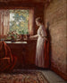 La niña junto a la ventana - Theodore Clement Steele — vista de la obra