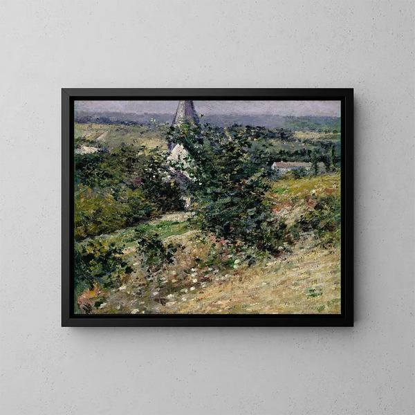 Old church in Giverny - Theodore Robinson — framed artwork on a wall