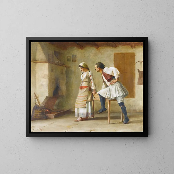 Flirtation - Theodoros Ralli — cuadro enmarcado en la pared