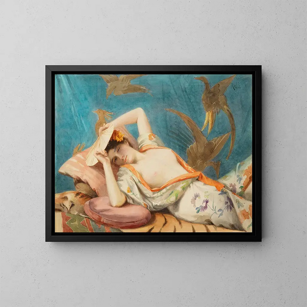 Japonerie - Theodoros Ralli — cuadro enmarcado en la pared