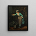 Mujer de limpieza regando flores - Theodoros Ralli — cuadro enmarcado en la pared