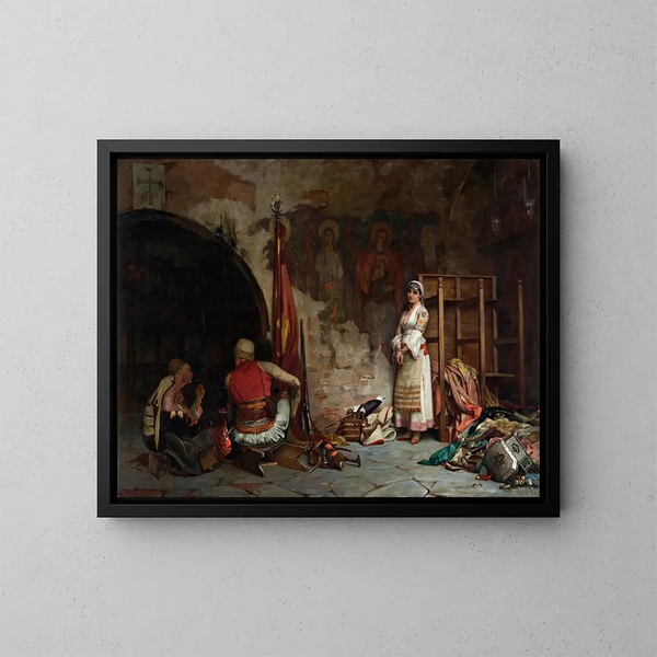 La captura del botín turco - Theodoros Ralli — cuadro enmarcado en la pared