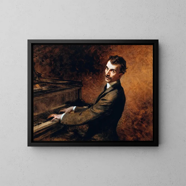 Maestro Arturo Toscanini al piano - Théobald Chartran — cuadro enmarcado en la pared