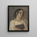 Retrato de una mujer italiana - Théodore Chassériau — cuadro enmarcado en la pared