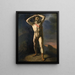 Academia de hombre desnudo con espada - Théodore Géricault — cuadro enmarcado en la pared