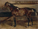 de Caballo marrón en el establo - Théodore Géricault — vista de la obra