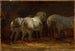 Three Horses at the Stable - Théodore Géricault — artwork view